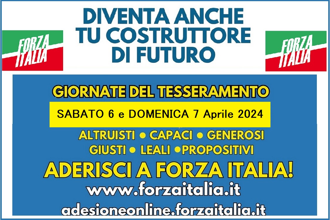 6 e 7 Aprile Giornate-tesseramento-Forza-Italia